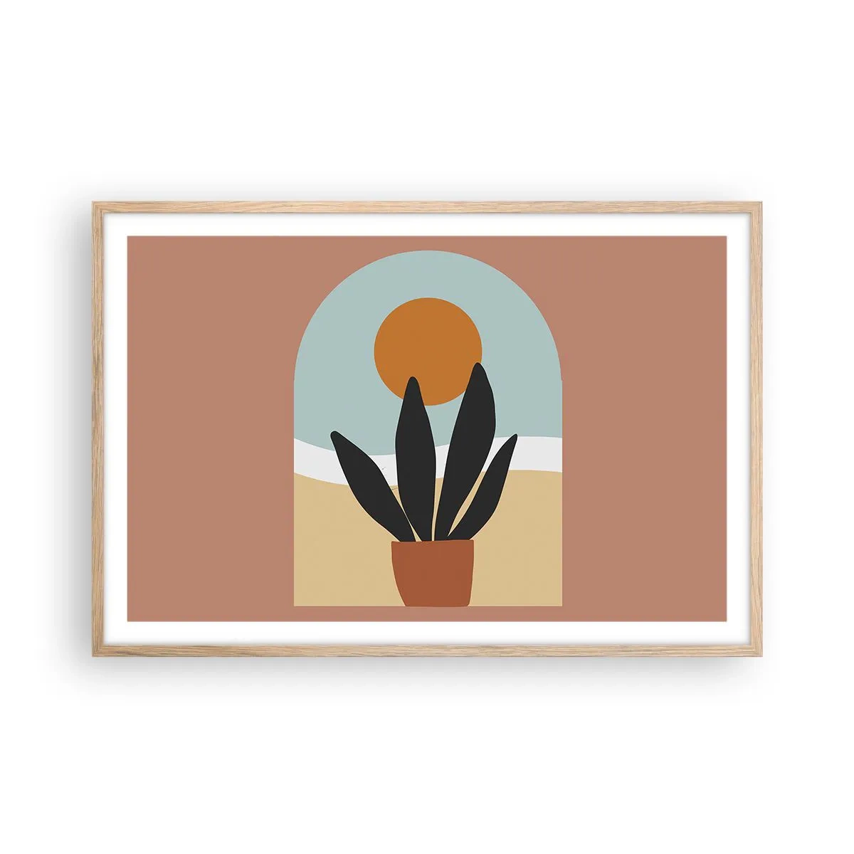Póster en marco roble claro - Pequeñas alegrías - 91x61 cm