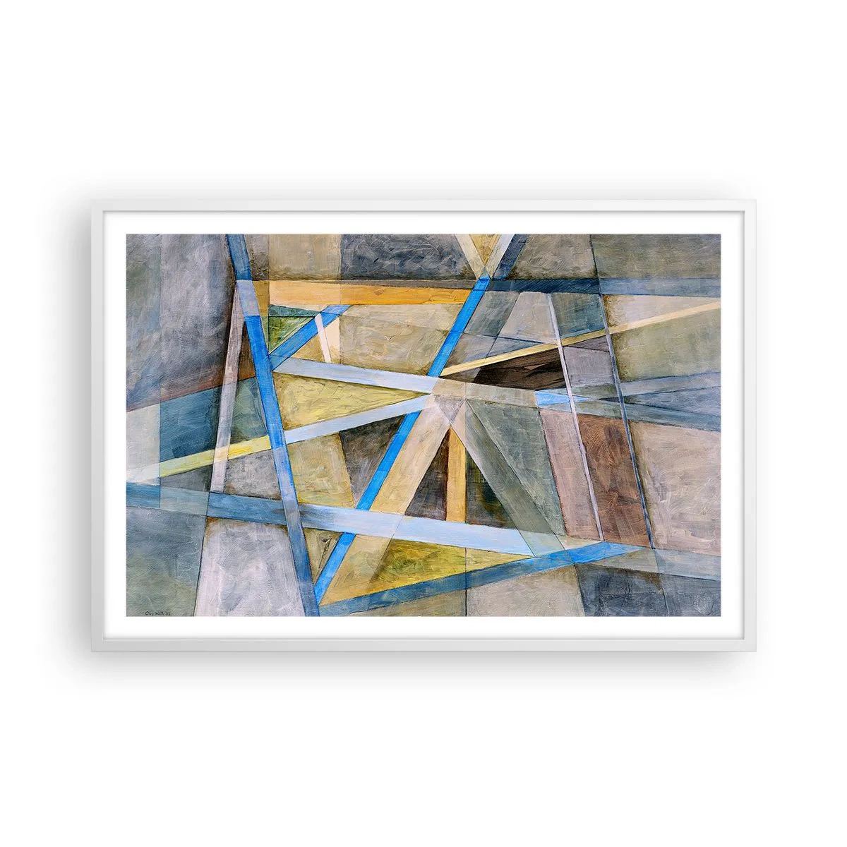 Póster en marco blanco - ¿Recto o inclinado? - 91x61 cm