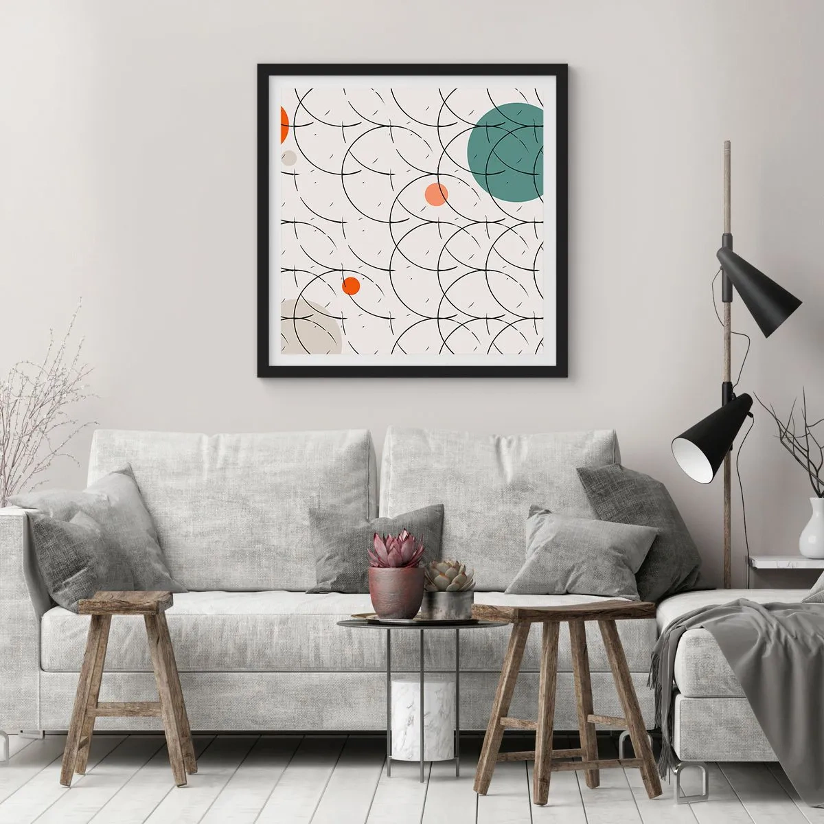 Póster en marco negro - Con espíritu pop-art - 40x40 cm