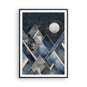 Póster en marco negro - Paisaje geométrico - 70x100 cm