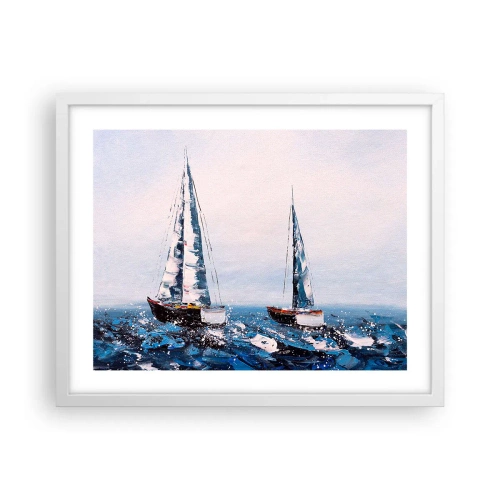 Póster en marco blanco - Hermandad del viento - 50x40 cm