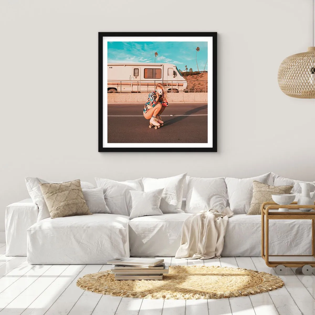 Póster en marco negro - ¡Sonrían, por favor! - 60x60 cm