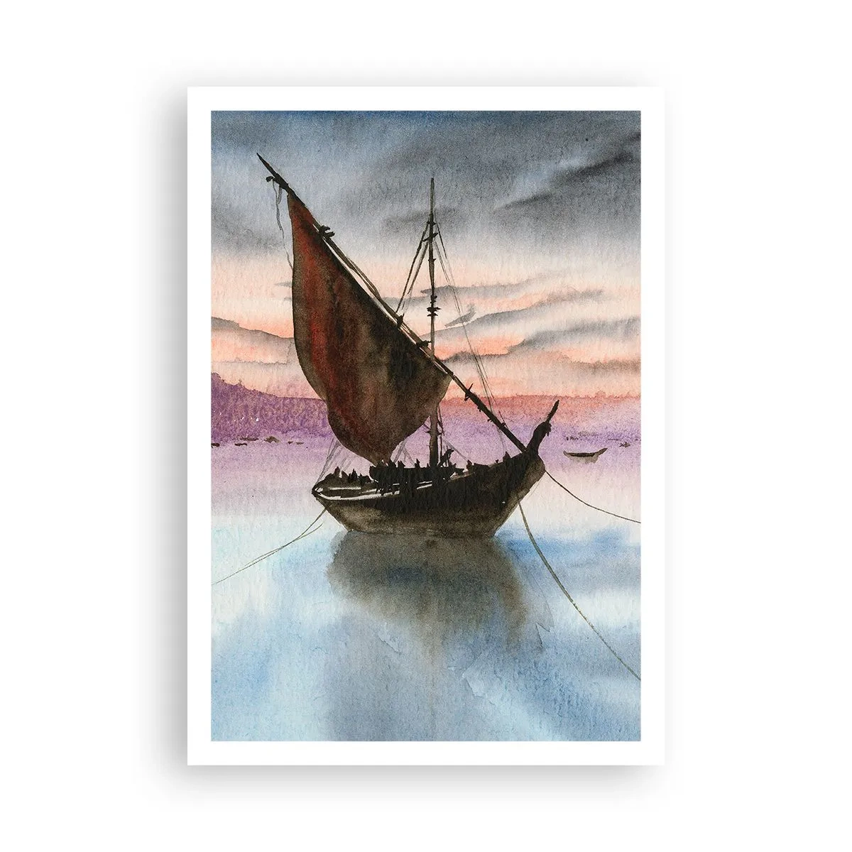 Póster - Atardecer en el puerto - 70x100 cm