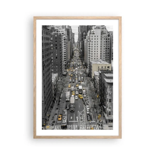 Póster en marco roble claro - La vida de Nueva York - 50x70 cm