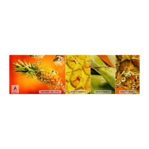 Muestra de fotomural Premium Sand - Jugosa frescura tropical - Fruta, Piña, Agua - 100x30 cm