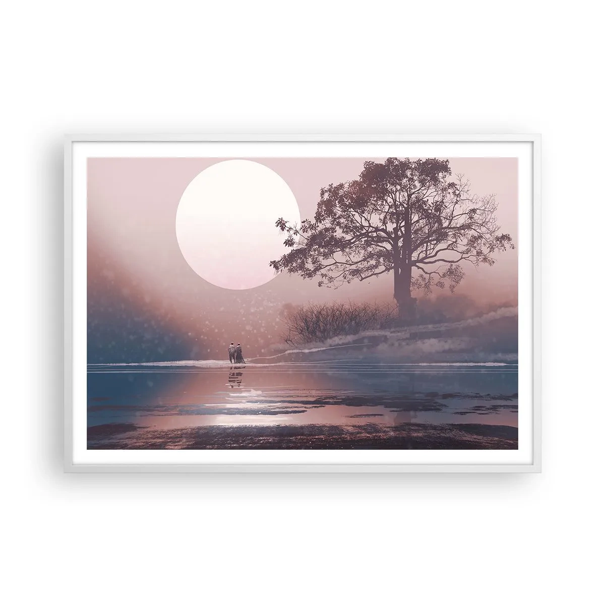 Póster en marco blanco - Rarezas nocturnas - 100x70 cm