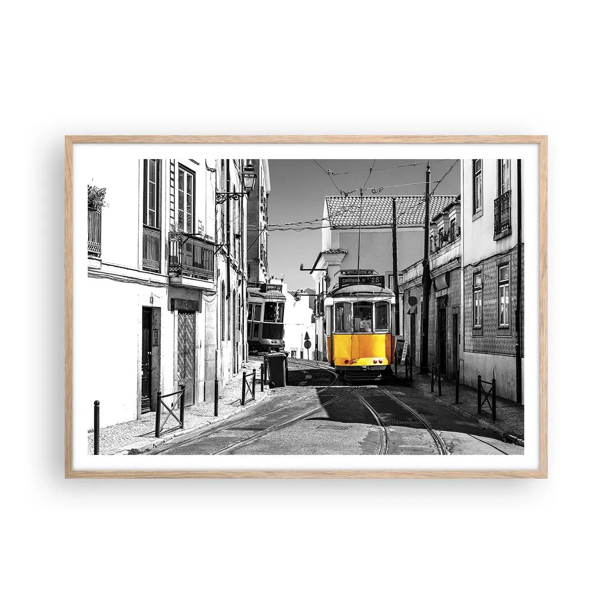 Póster en marco roble claro - Espíritu de Lisboa - 100x70 cm