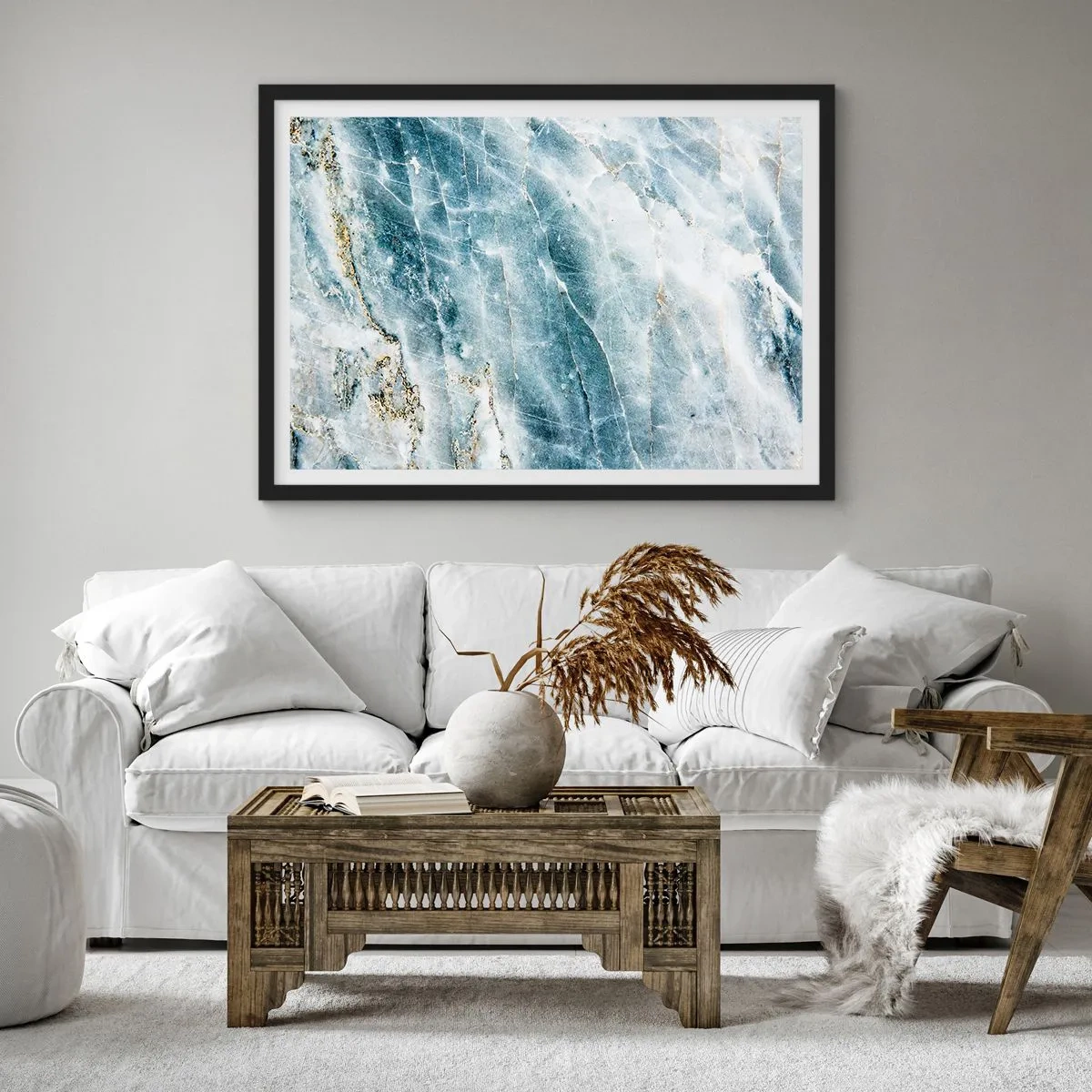 Póster en marco negro - El mundo de hielo - 91x61 cm