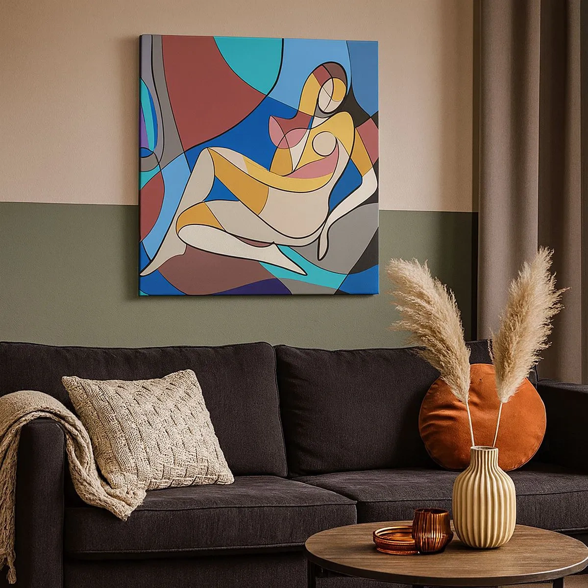 Cuadro sobre lienzo - Impresión de Imagen - Desnudo cubista - 30x30 cm