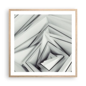 Póster en marco roble claro - Ángulos afilados - 60x60 cm