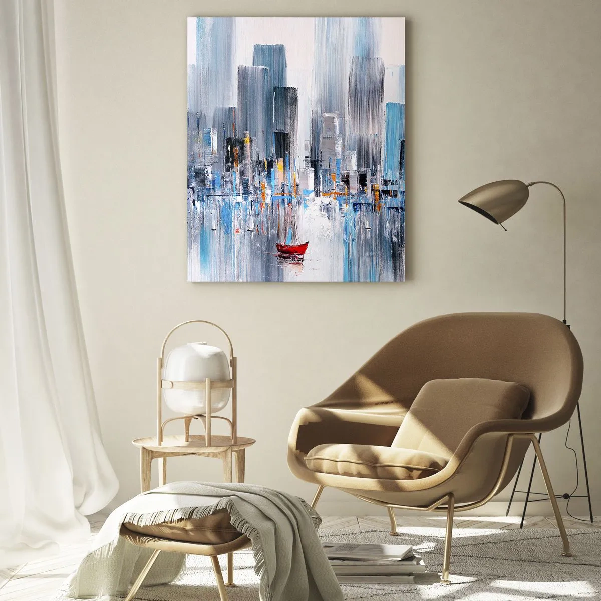 Cuadro sobre vidrio - Impresiones sobre Vidrio - Metrópolis junto a la bahía - 70x100 cm