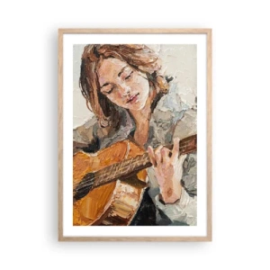 Póster en marco roble claro - Concierto de guitarra y corazón joven - 50x70 cm