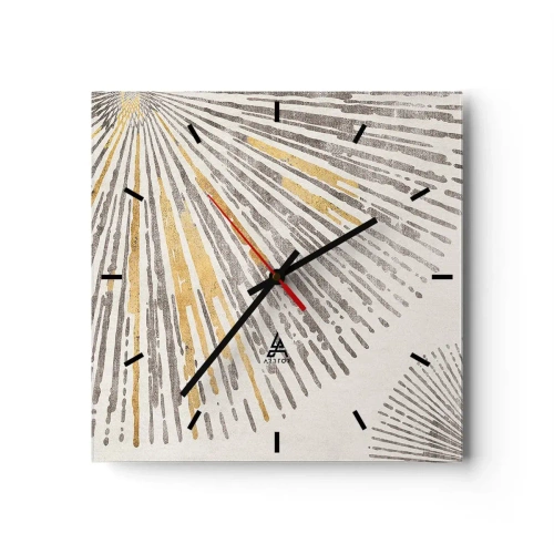Reloj de pared - Reloj de vidrio - Belleza lineal - 40x40 cm