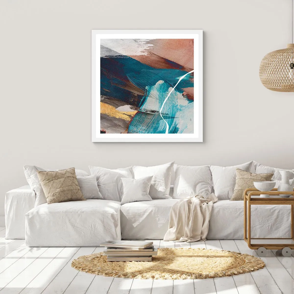 Póster en marco blanco - Con estilo y energía - 40x40 cm