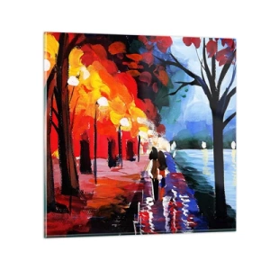 Cuadro sobre vidrio - Impresiones sobre Vidrio - Otoño en el parque - 70x70 cm