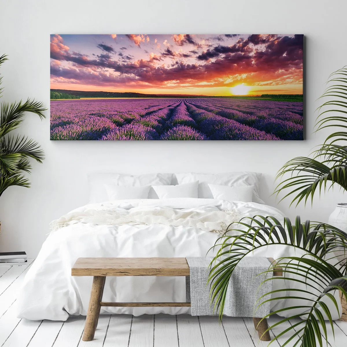 Cuadro sobre lienzo - Impresión de Imagen - El mundo de la lavanda - 100x40 cm