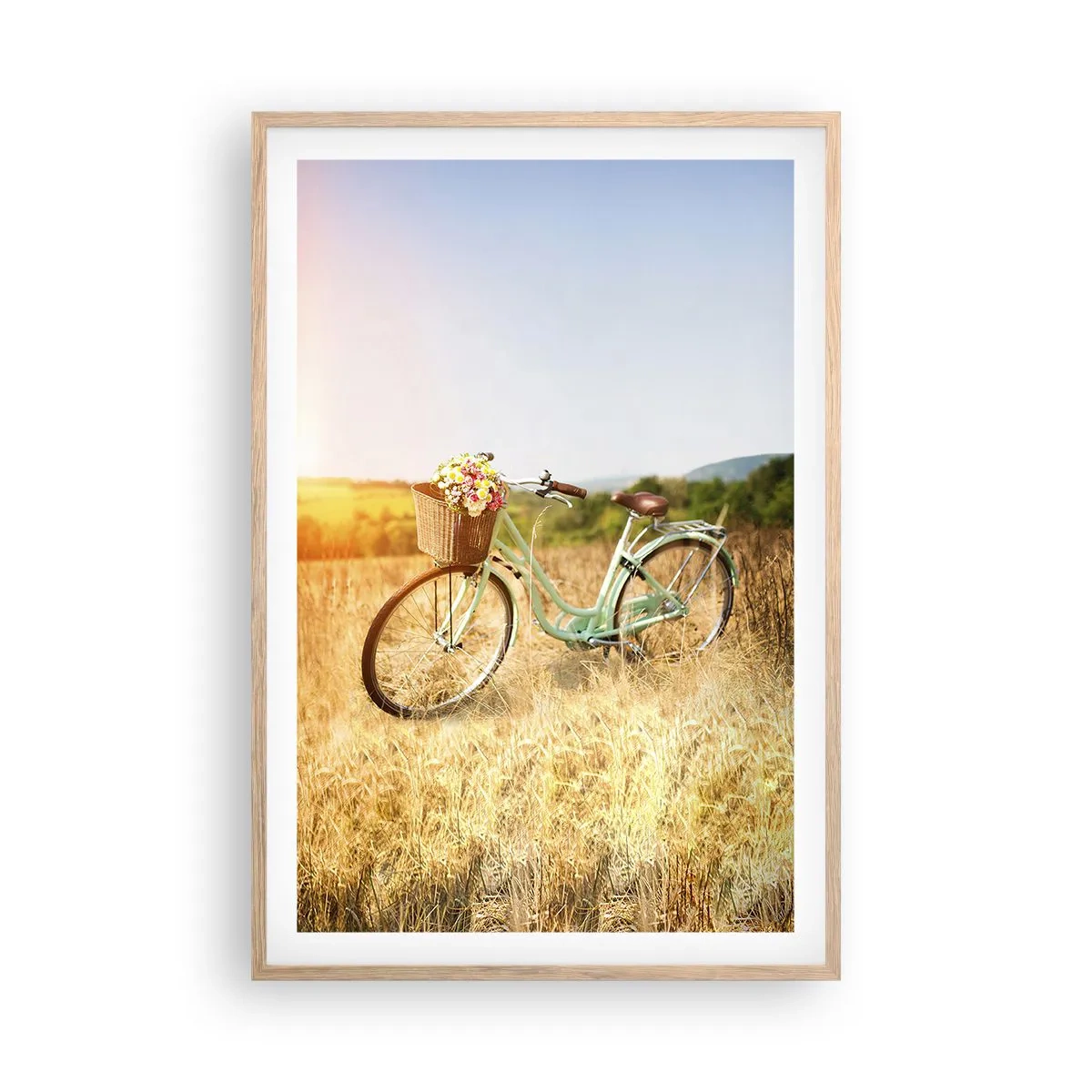 Póster en marco roble claro - Me quedaré aquí un tiempo - 61x91 cm