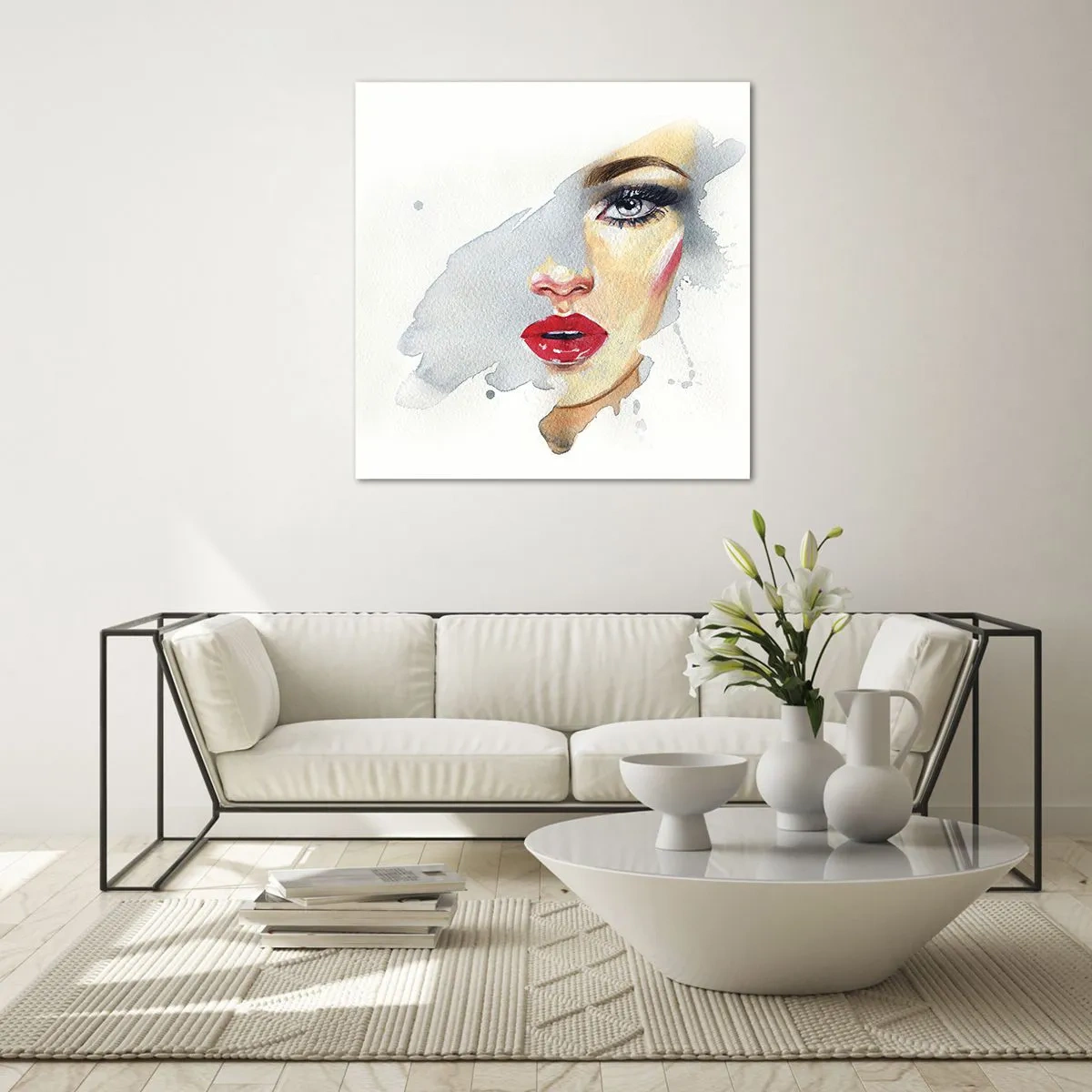 Cuadro sobre vidrio - Impresiones sobre Vidrio - Reflejo en una gota de agua - 70x70 cm