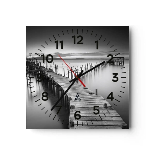 Reloj de pared - Reloj de vidrio - La calma de una orilla olvidada - 30x30 cm