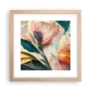 Póster en marco roble claro - Flores de las islas del sur - 30x30 cm