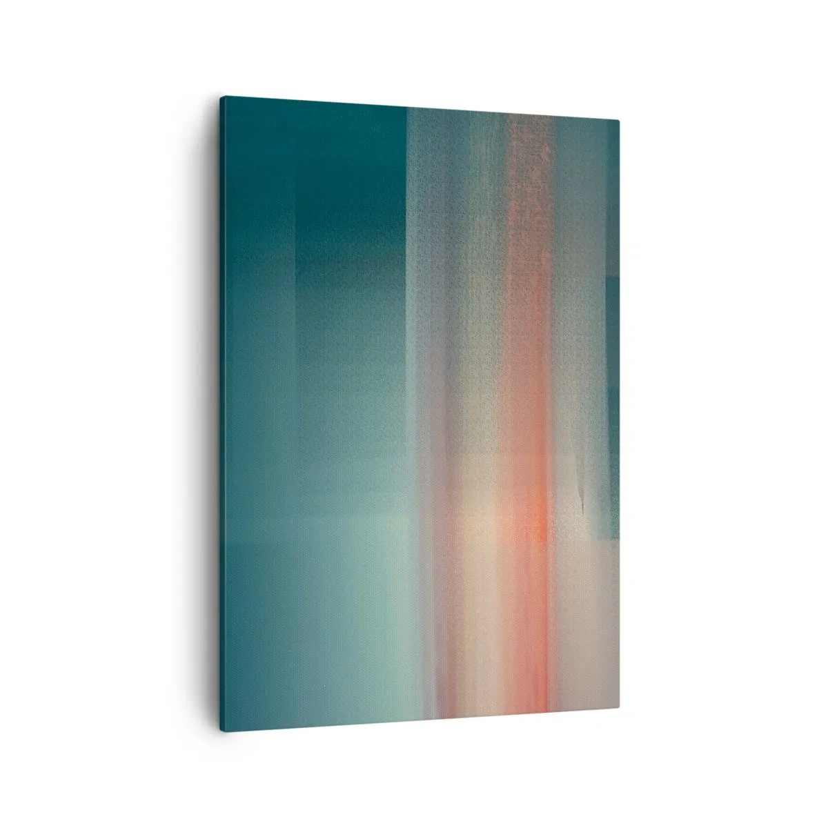 Cuadro sobre lienzo - Impresión de Imagen - Una puesta de sol en tonos pastel sobre un horizonte tranquilo. - 50x70cm - Abstracción: ondas de luz - Decoración de pared moderna para salón y dormitorio ARTTOR