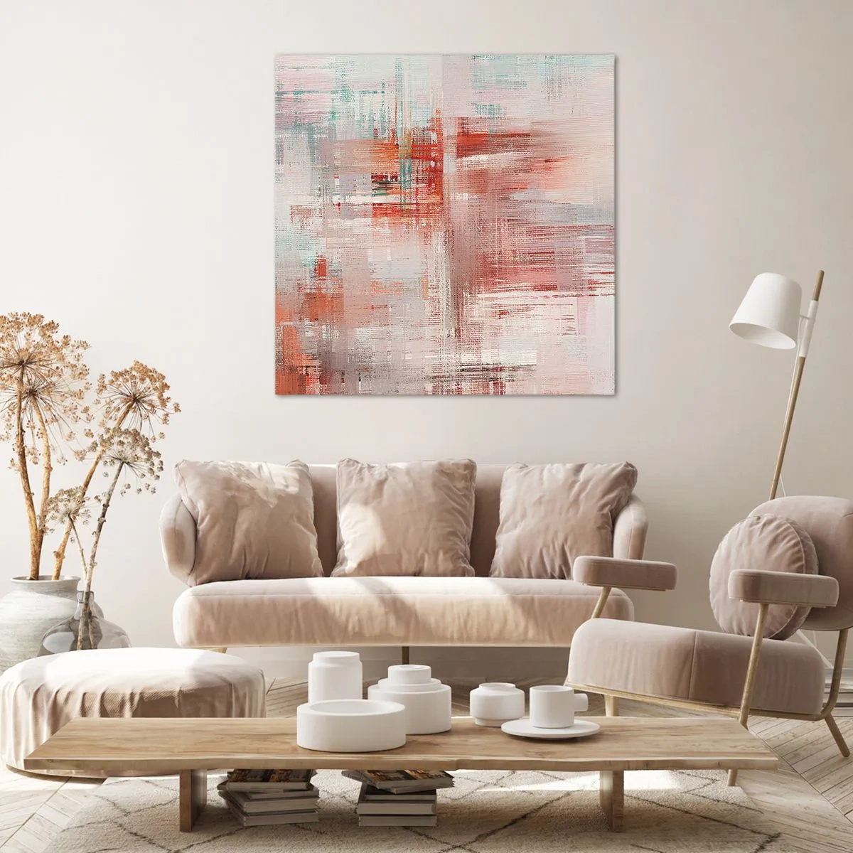 Cuadro sobre lienzo - Impresión de Imagen - Niebla rosa - 60x60 cm