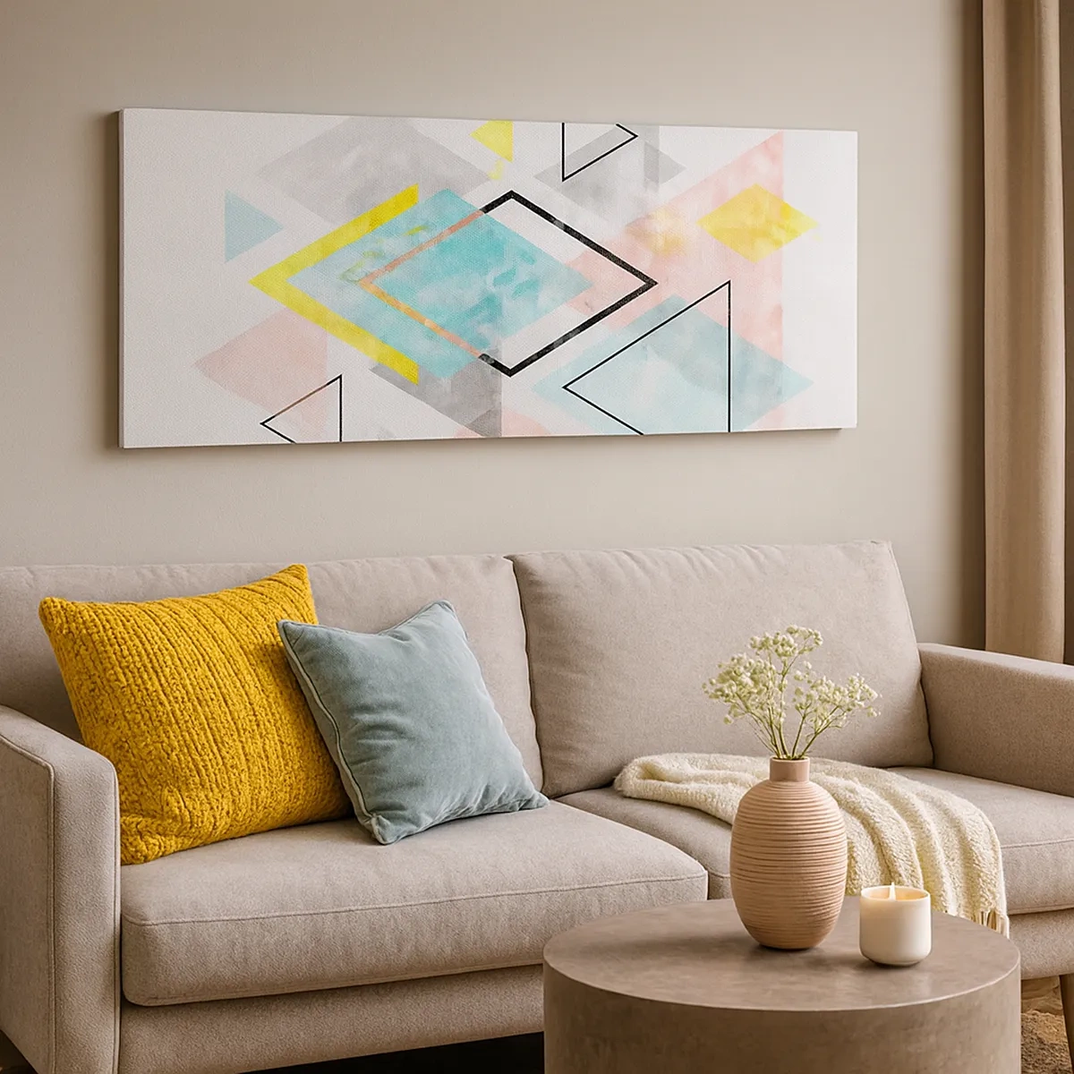 Cuadro sobre lienzo - Impresión de Imagen - Un juego geométrico - 30x30 cm