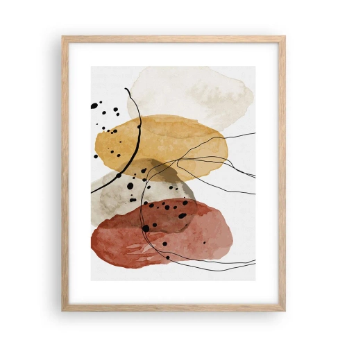 Póster en marco roble claro - Líneas y transparencias - 40x50 cm