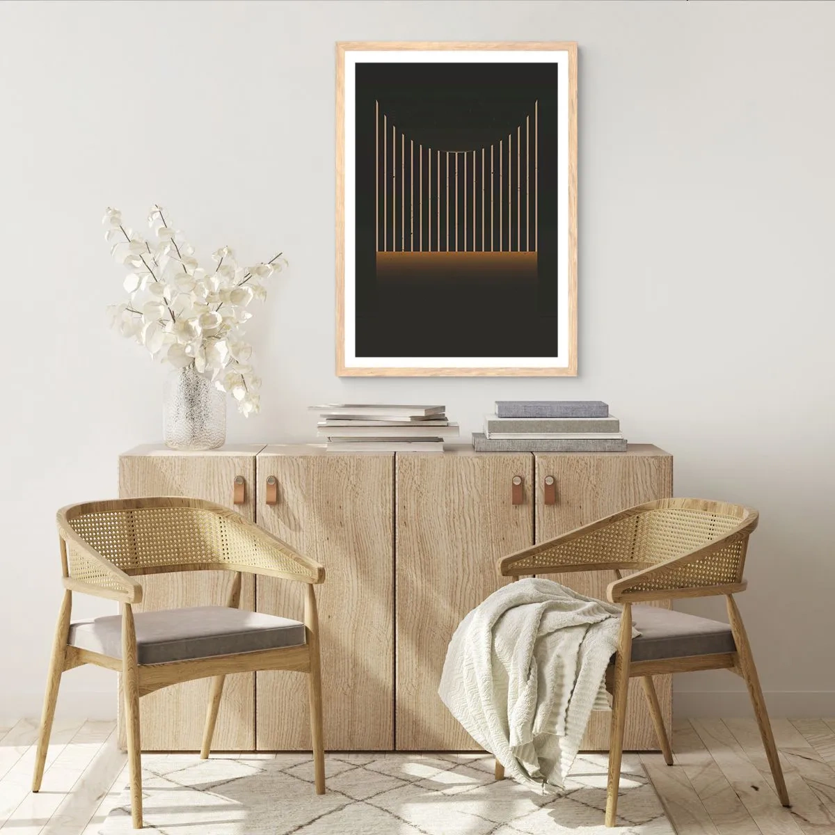 Póster en marco roble claro - Explorar la oscuridad - 70x100 cm