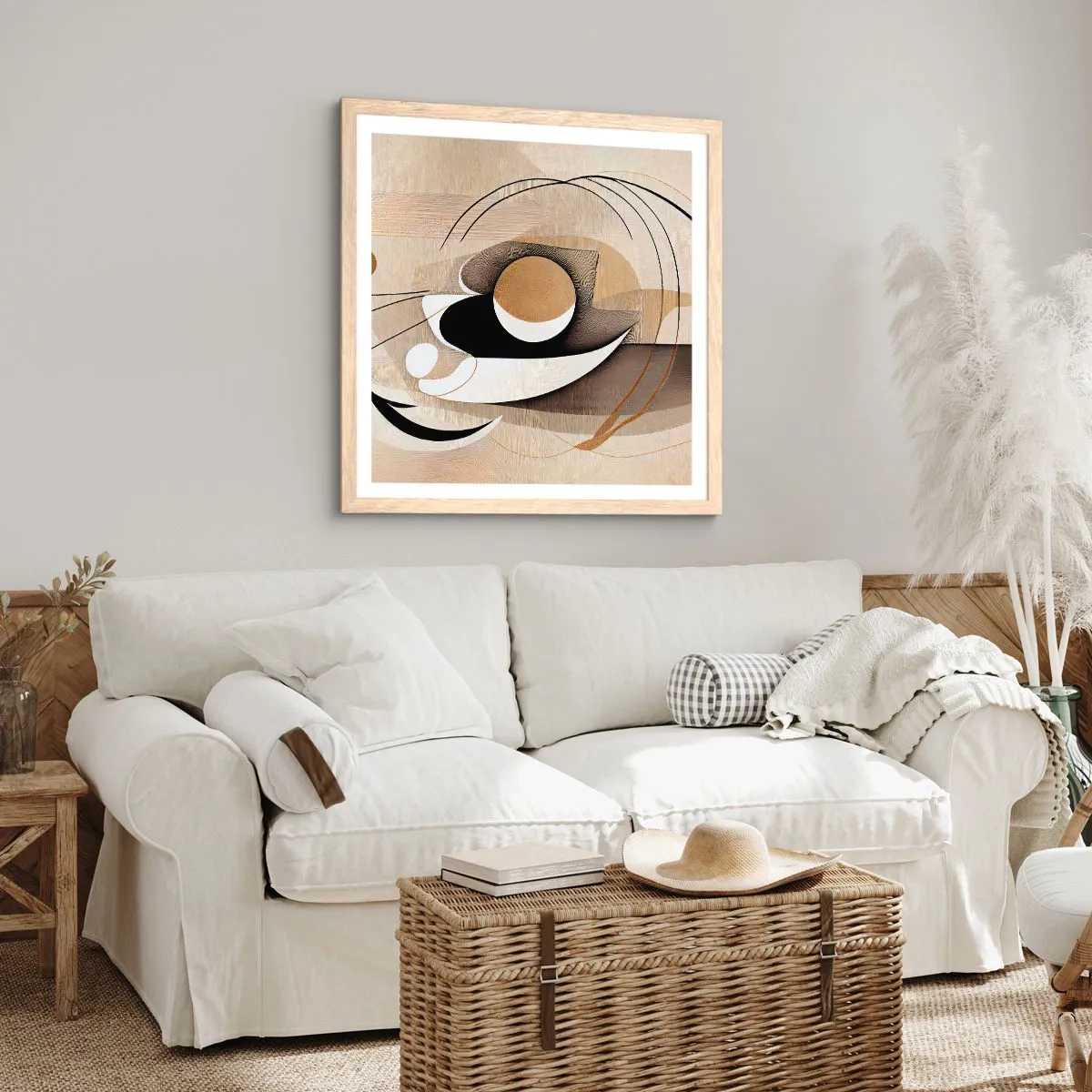 Póster en marco roble claro - Composición: la esencia de las cosas - 60x60 cm