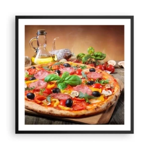 Póster en marco negro - Con un verdadero sabor italiano - 60x60 cm