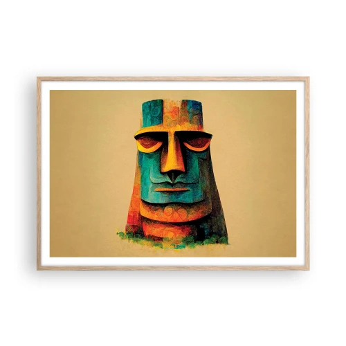 Póster en marco roble claro - Escultural, pero simpática - 100x70 cm