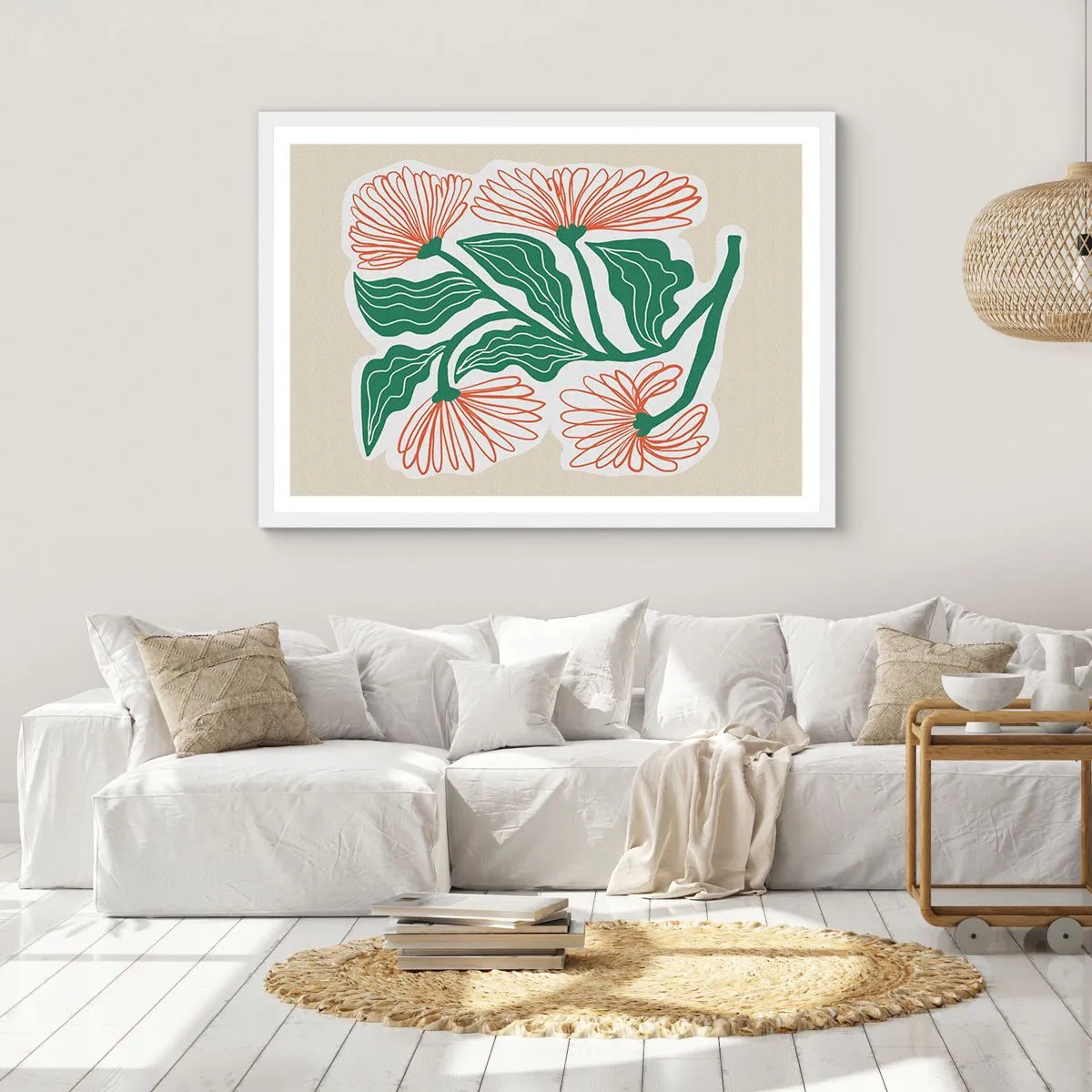 Póster en marco blanco - Folclórico y moderno - 40x30 cm