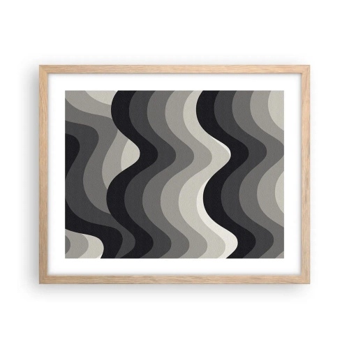 Póster en marco roble claro - Ola tras ola - 50x40 cm