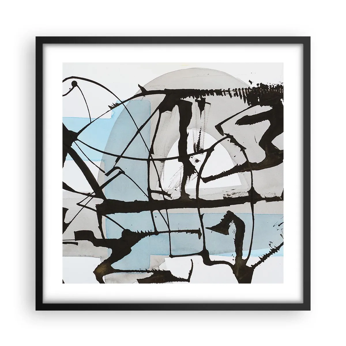 Póster en marco negro - Azul a pesar de todo - 50x50 cm