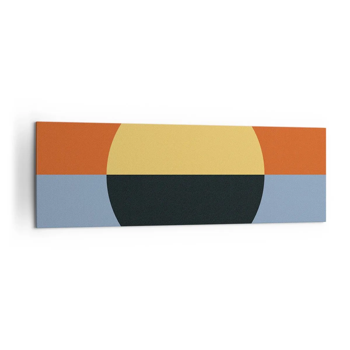 Cuadro sobre lienzo - Impresión de Imagen - Abstracción geométrica con colores contrastantes. - 160x50cm - Una composición de calidez y frescura - Decoración de pared moderna para salón y dormitorio ARTTOR