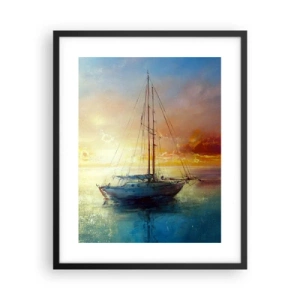 Póster en marco negro - En una bahía dorada - 40x50 cm