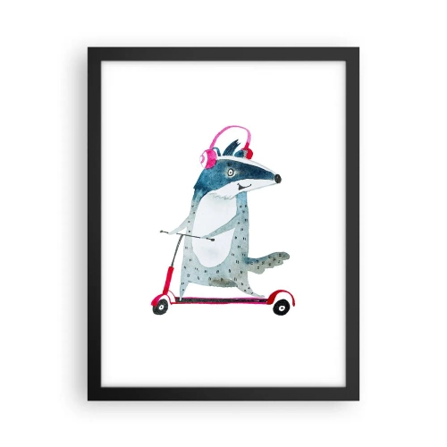 Póster en marco negro - Alegrías de tejón - 30x40 cm