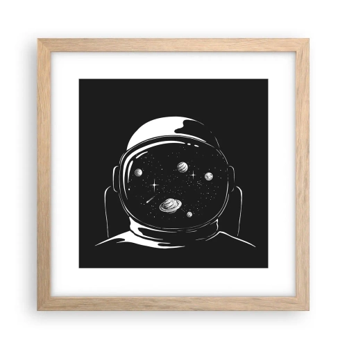 Póster en marco roble claro - Bonita vista - 30x30 cm