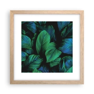 Póster en marco roble claro - En la multitud verde - 30x30 cm