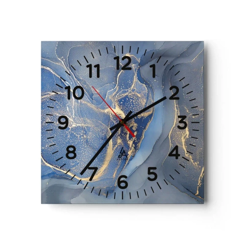 Reloj de pared - Reloj de vidrio - Polvo de oro - 40x40 cm