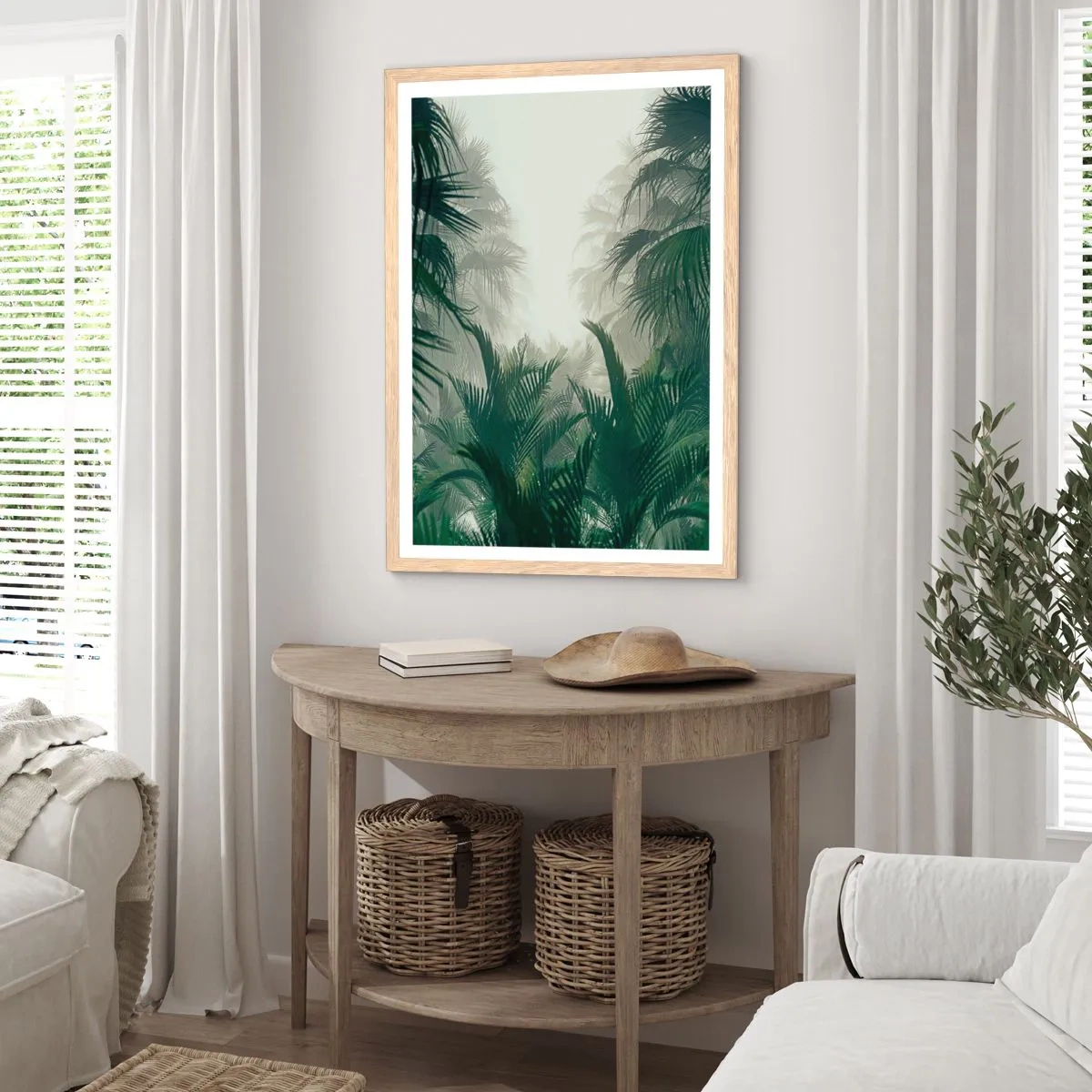 Póster en marco roble claro - Misterio tropical - 50x70 cm