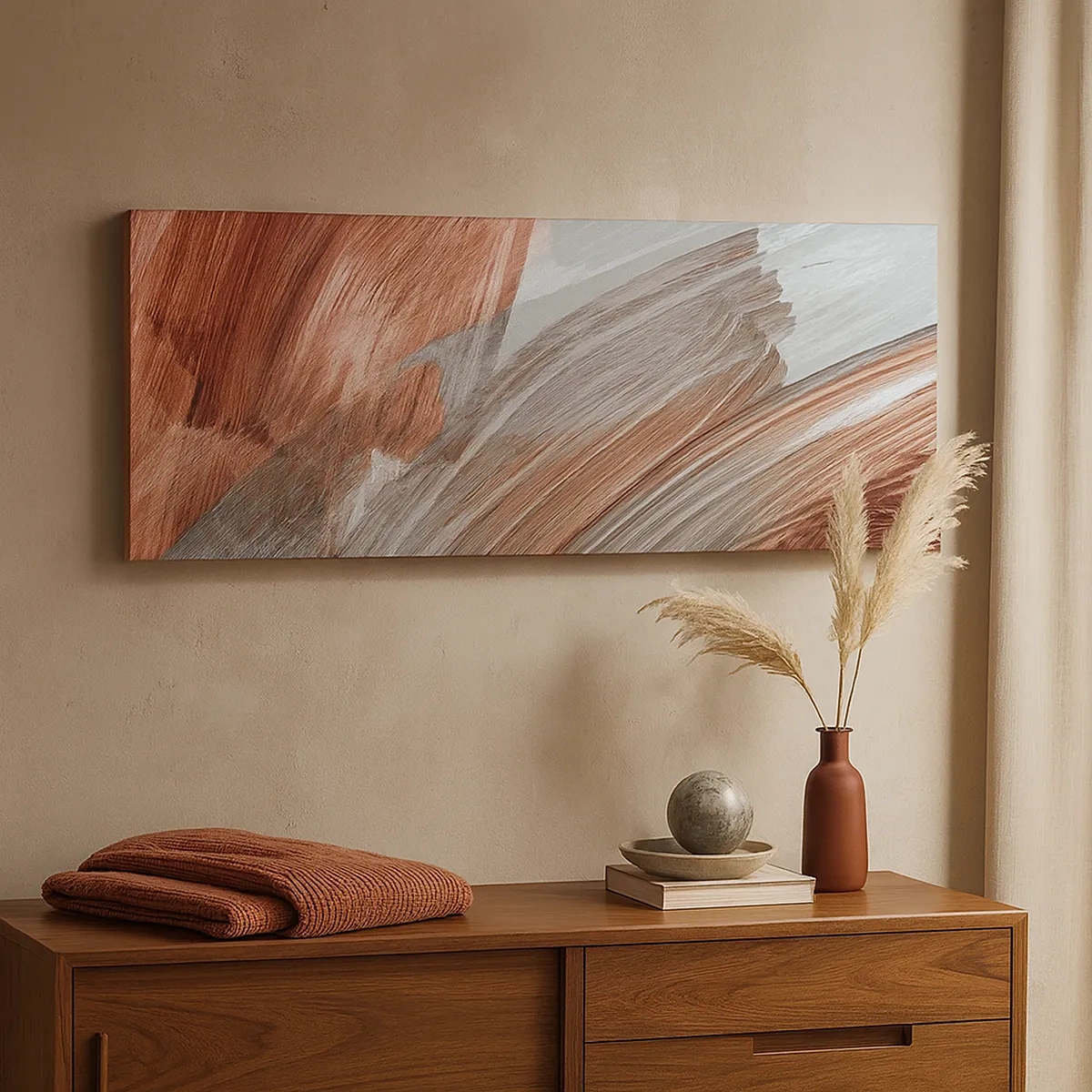 Cuadro sobre lienzo - Impresión de Imagen - Abstracción otoñal y ventosa - 30x30 cm