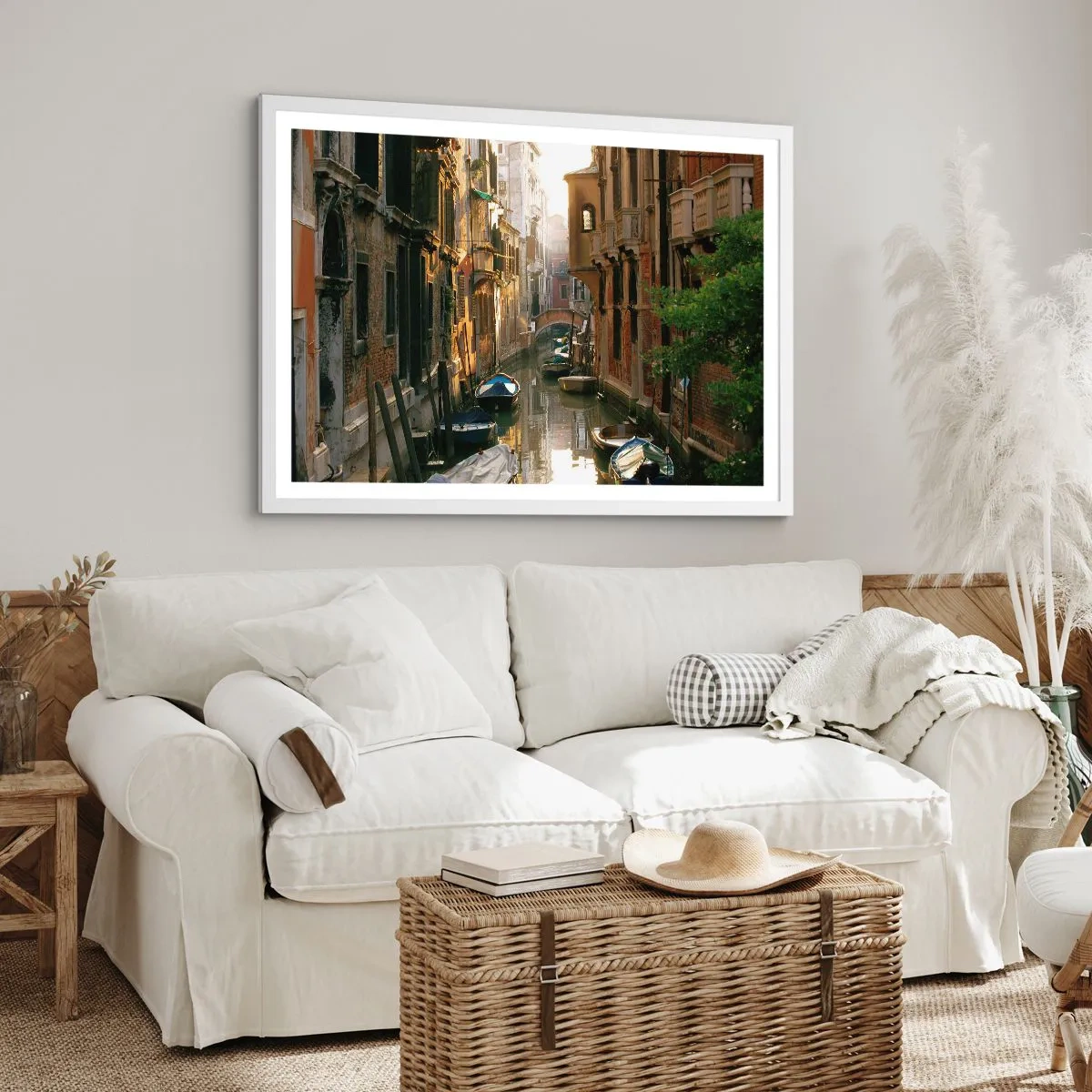 Póster en marco blanco - En un callejón veneciano - 70x50 cm
