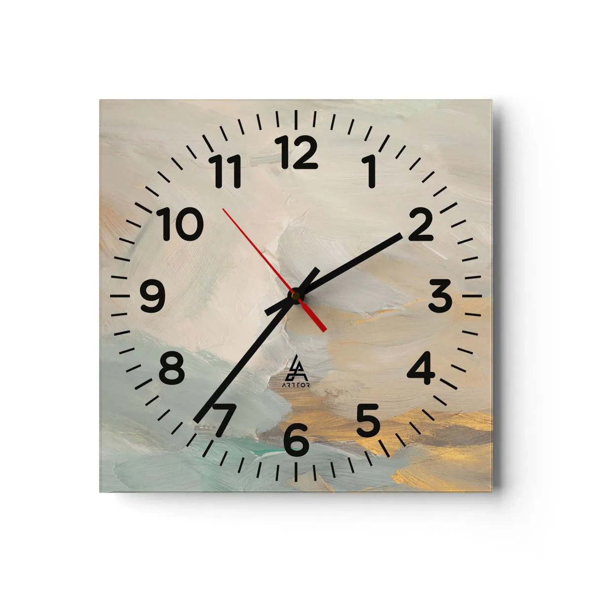 Reloj de pared - Reloj de vidrio - Abstracción - una tierra de dulzura - 40x40 cm