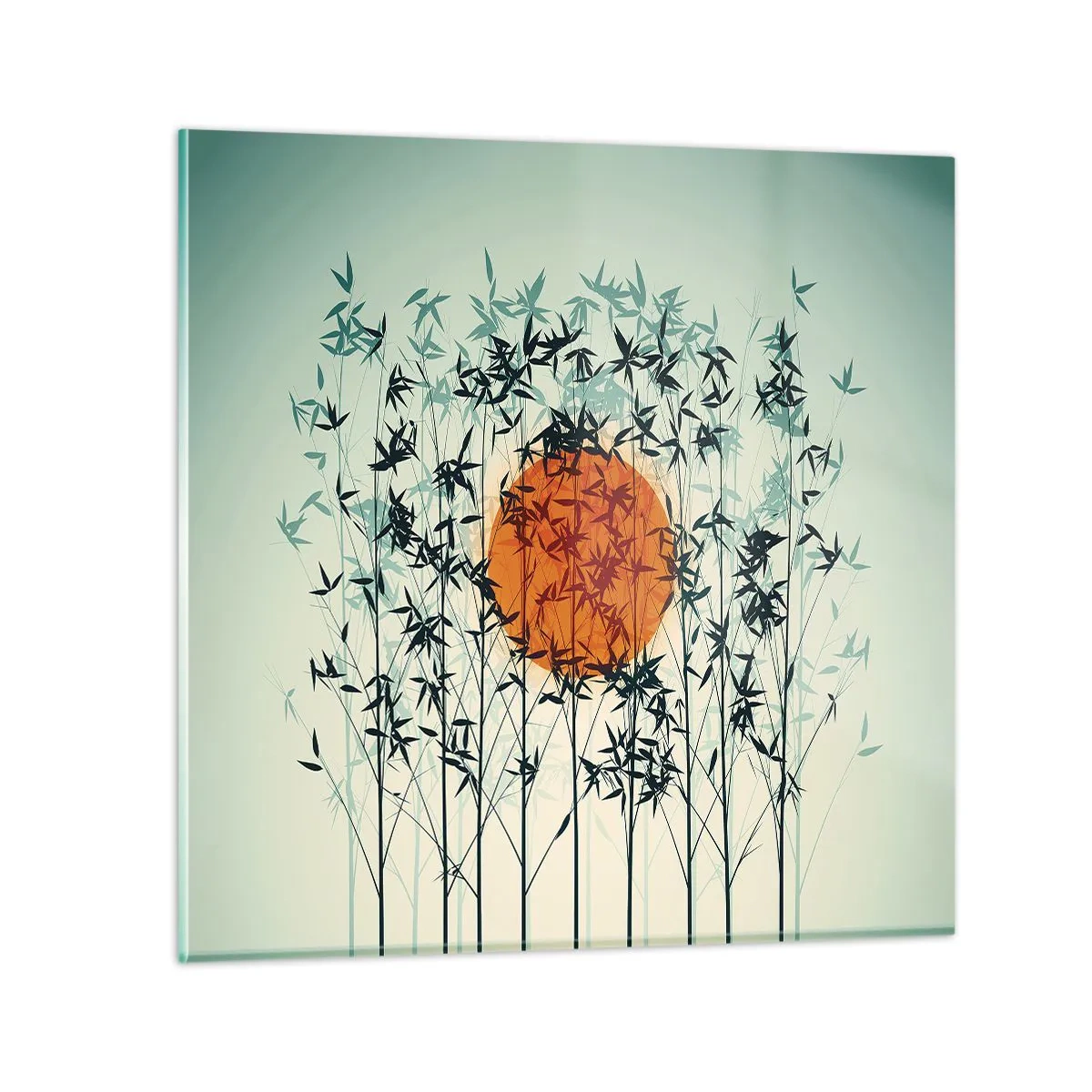Cuadro sobre vidrio - Impresiones sobre Vidrio - El sol de Japón - 30x30 cm