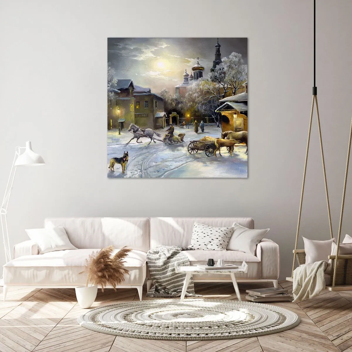 Cuadro sobre lienzo - Impresión de Imagen - La magia de un invierno ruso - 30x30 cm