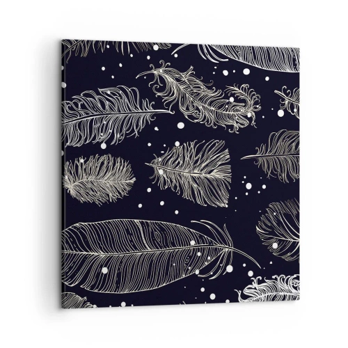 Cuadro sobre lienzo - Impresión de Imagen - Encaje de plumas - 50x50 cm