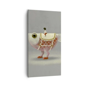 Cuadro sobre lienzo - Impresión de Imagen - Jinete del pescado - 55x100 cm