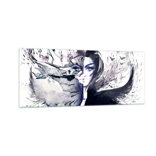 Cuadro sobre vidrio - Impresiones sobre Vidrio - Demoníaca y hermosa - 100x40 cm